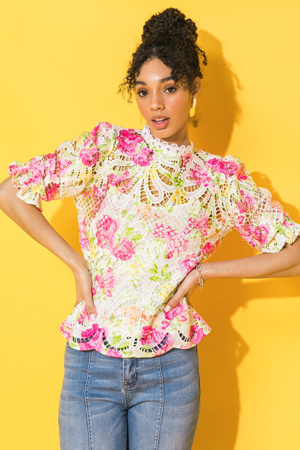 bliss-me-floral-woven-lace-top Flying Tomato-Sophia's StyleTOPS-1